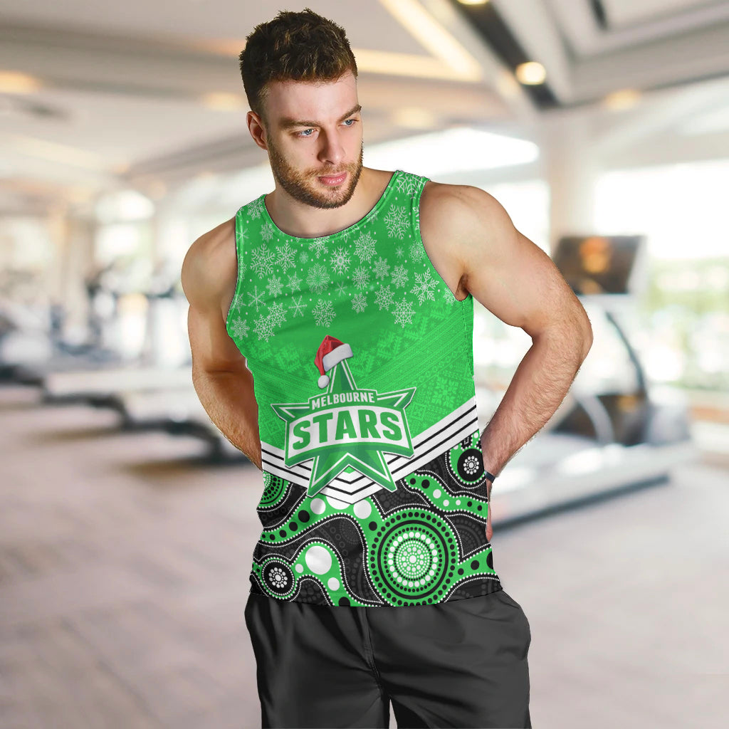 custom-melbourne-stars-cricket-christmas-men-tank-top-merry-xmas-2023-indigenous-art
