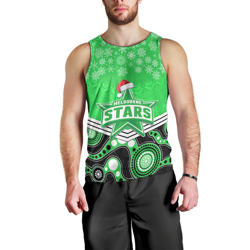 custom-melbourne-stars-cricket-christmas-men-tank-top-merry-xmas-2023-indigenous-art