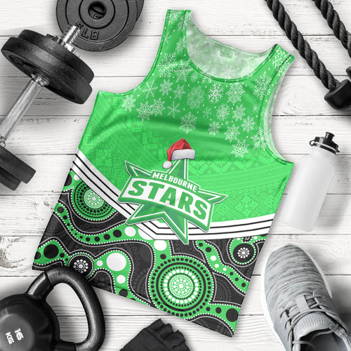 custom-melbourne-stars-cricket-christmas-men-tank-top-merry-xmas-2023-indigenous-art
