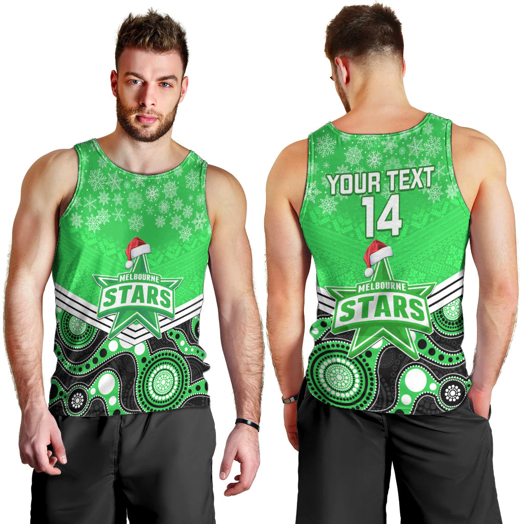 custom-melbourne-stars-cricket-christmas-men-tank-top-merry-xmas-2023-indigenous-art