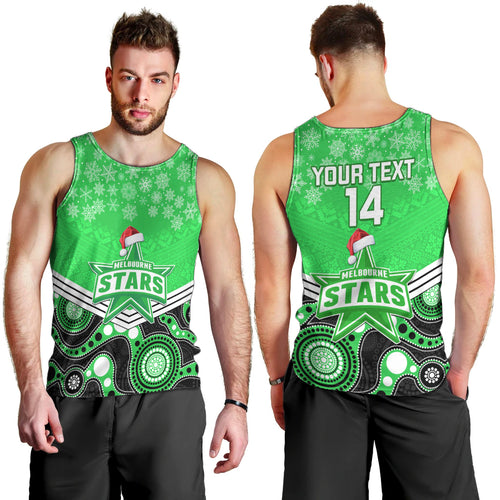 custom-melbourne-stars-cricket-christmas-men-tank-top-merry-xmas-2023-indigenous-art