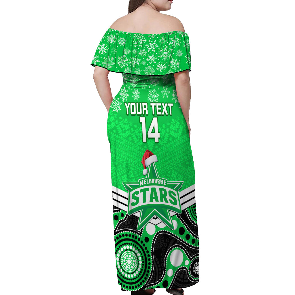 custom-melbourne-stars-cricket-christmas-off-shoulder-maxi-dress-merry-xmas-2023-indigenous-art