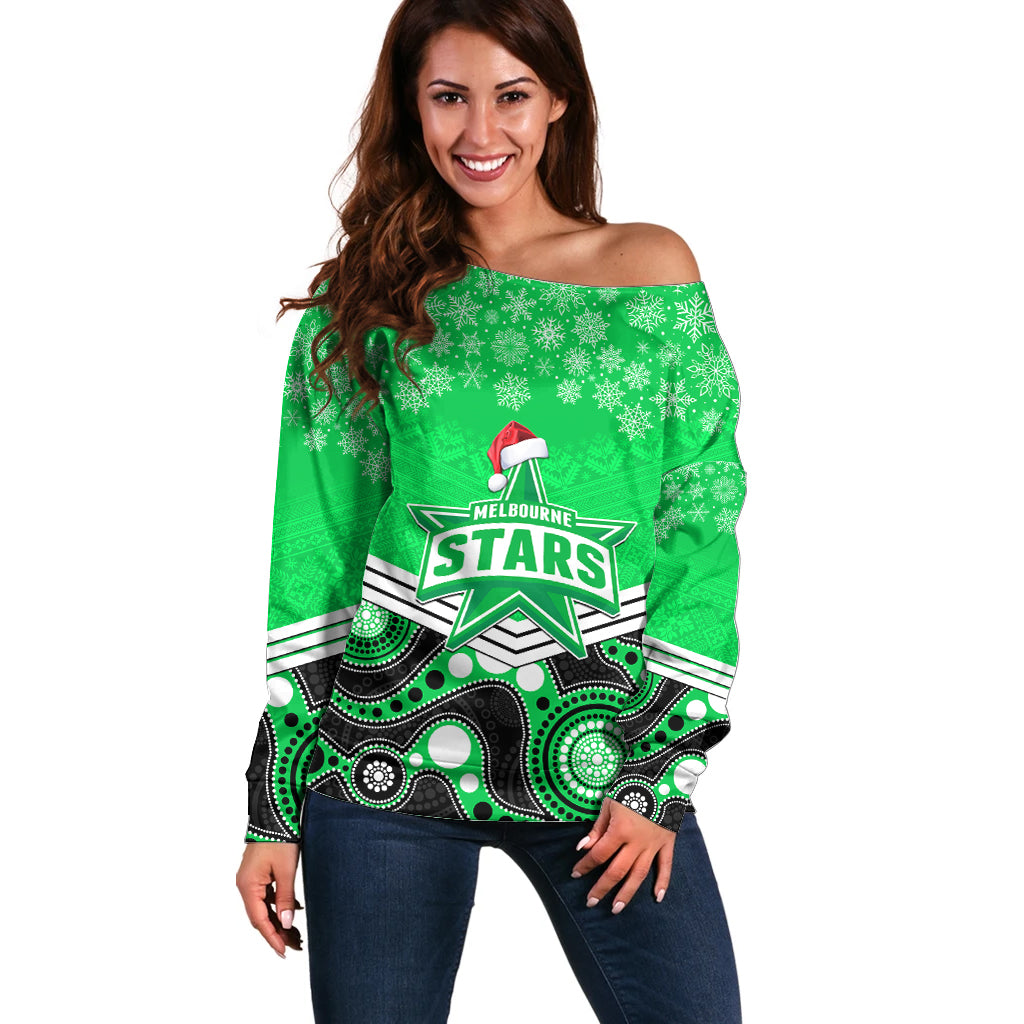 custom-melbourne-stars-cricket-christmas-off-shoulder-sweater-merry-xmas-2023-indigenous-art