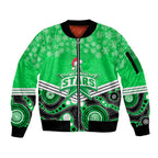 custom-melbourne-stars-cricket-christmas-sleeve-zip-bomber-jacket-merry-xmas-2023-indigenous-art