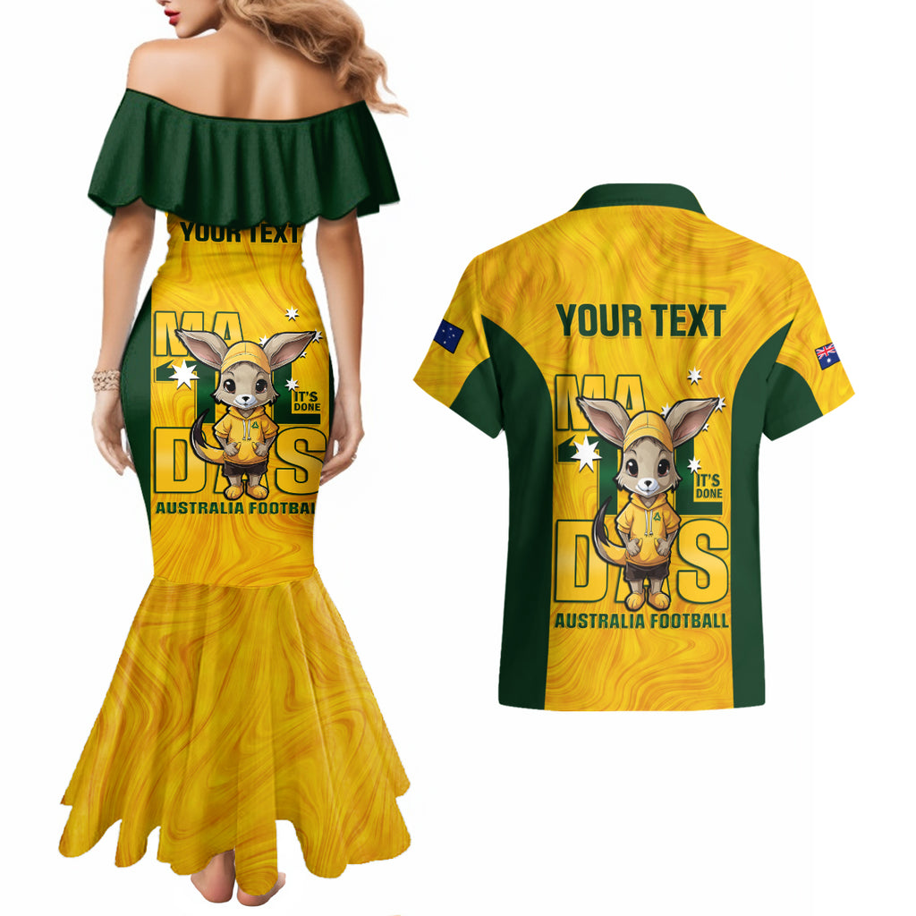 custom-matildas-couples-matching-mermaid-dress-and-hawaiian-shirt-australian-cute-mascot-unique-gold-version