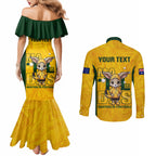 custom-matildas-couples-matching-mermaid-dress-and-long-sleeve-button-shirt-australian-cute-mascot-unique-gold-version