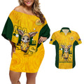 custom-matildas-couples-matching-off-shoulder-short-dress-and-hawaiian-shirt-australian-cute-mascot-unique-gold-version