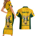 custom-matildas-couples-matching-short-sleeve-bodycon-dress-and-hawaiian-shirt-australian-cute-mascot-unique-gold-version