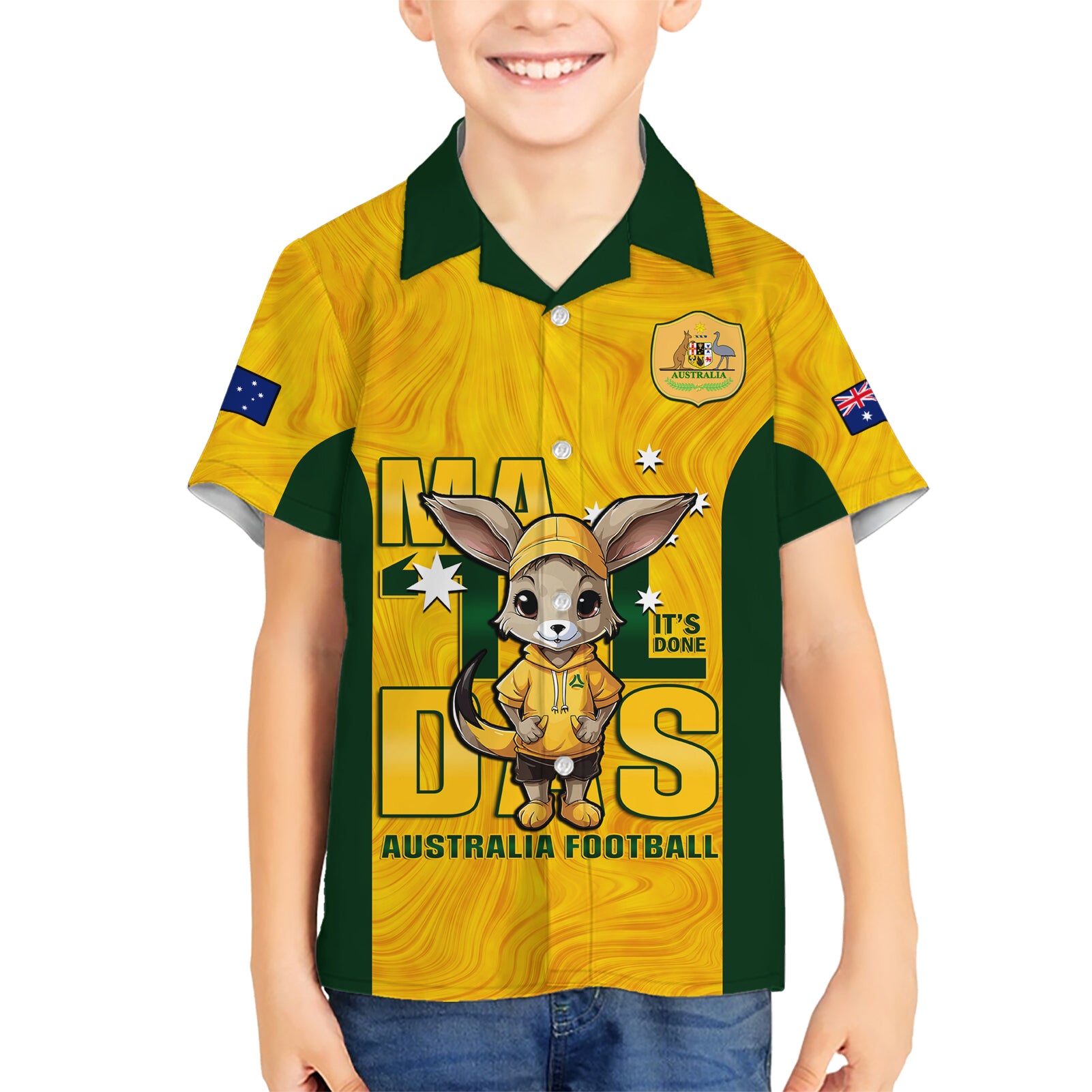 custom-matildas-kid-hawaiian-shirt-australian-cute-mascot-unique-gold-version