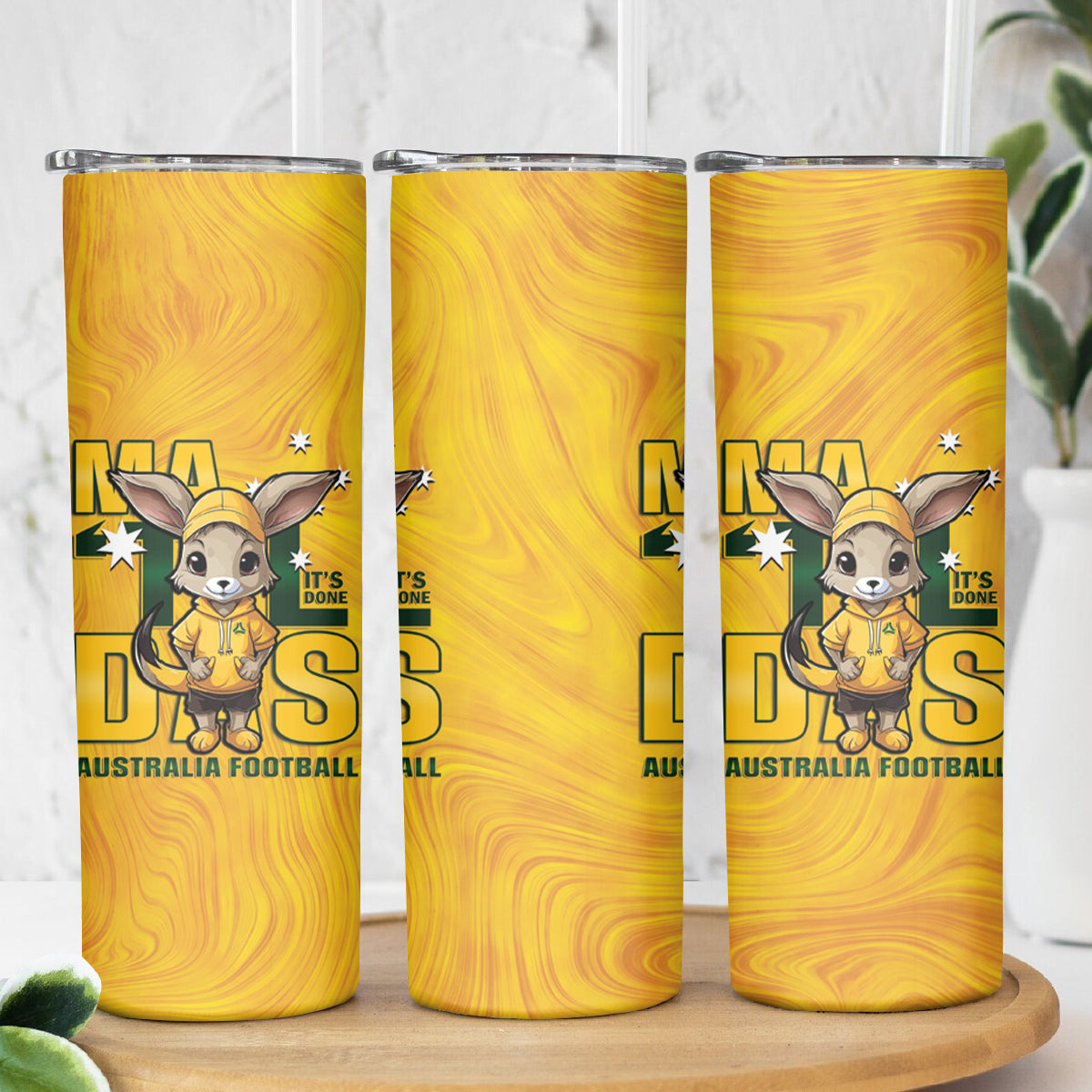 Matildas Skinny Tumbler Australian Cute Mascot Unique Gold Version