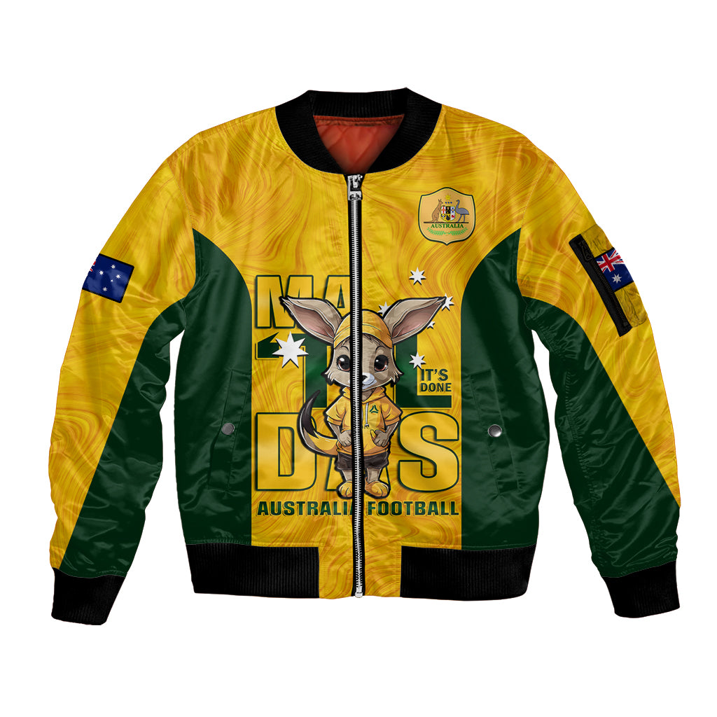 custom-matildas-sleeve-zip-bomber-jacket-australian-cute-mascot-unique-gold-version