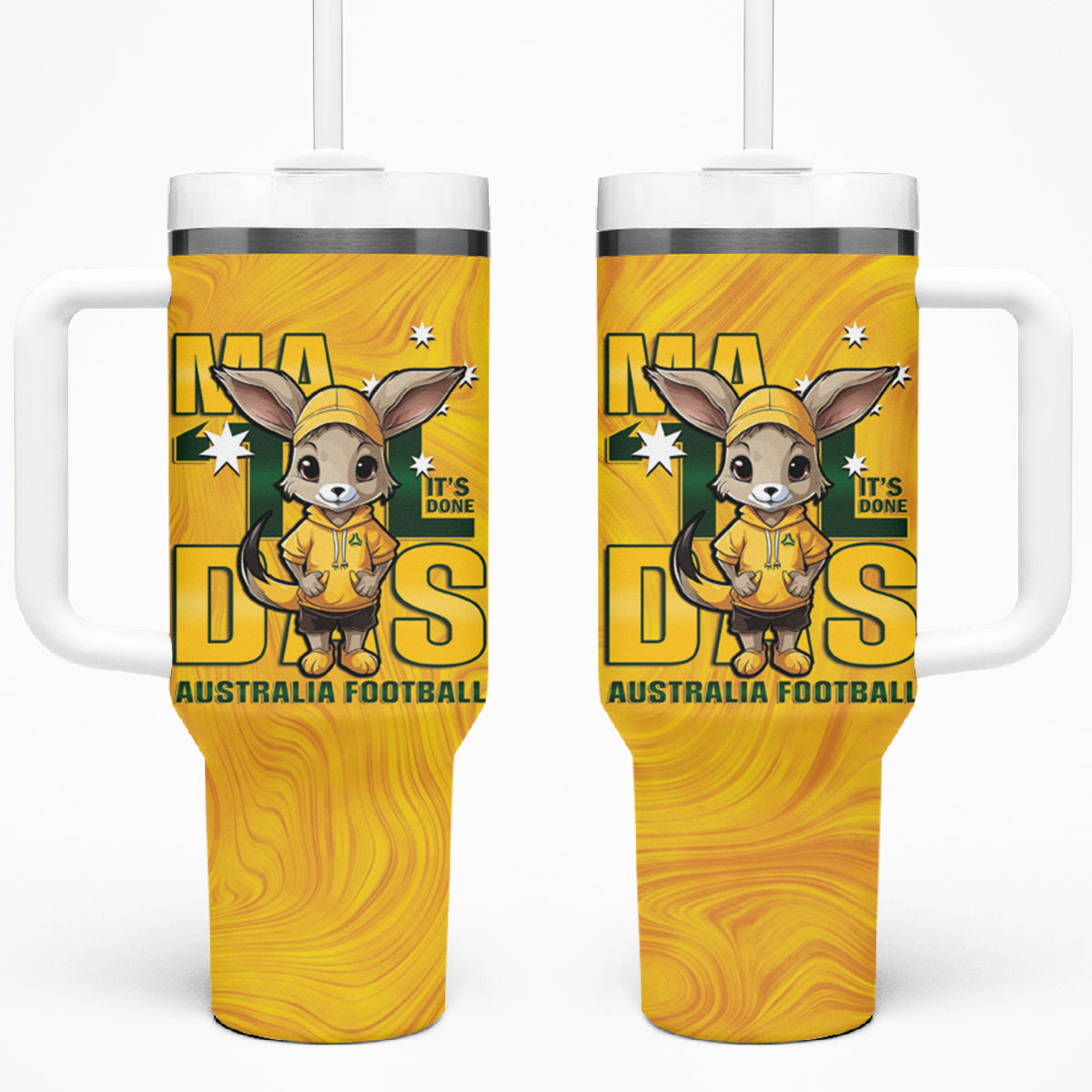 Matildas Tumbler With Handle Australian Cute Mascot Unique Gold Version