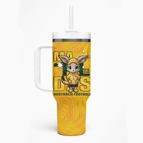 Matildas Tumbler With Handle Australian Cute Mascot Unique Gold Version