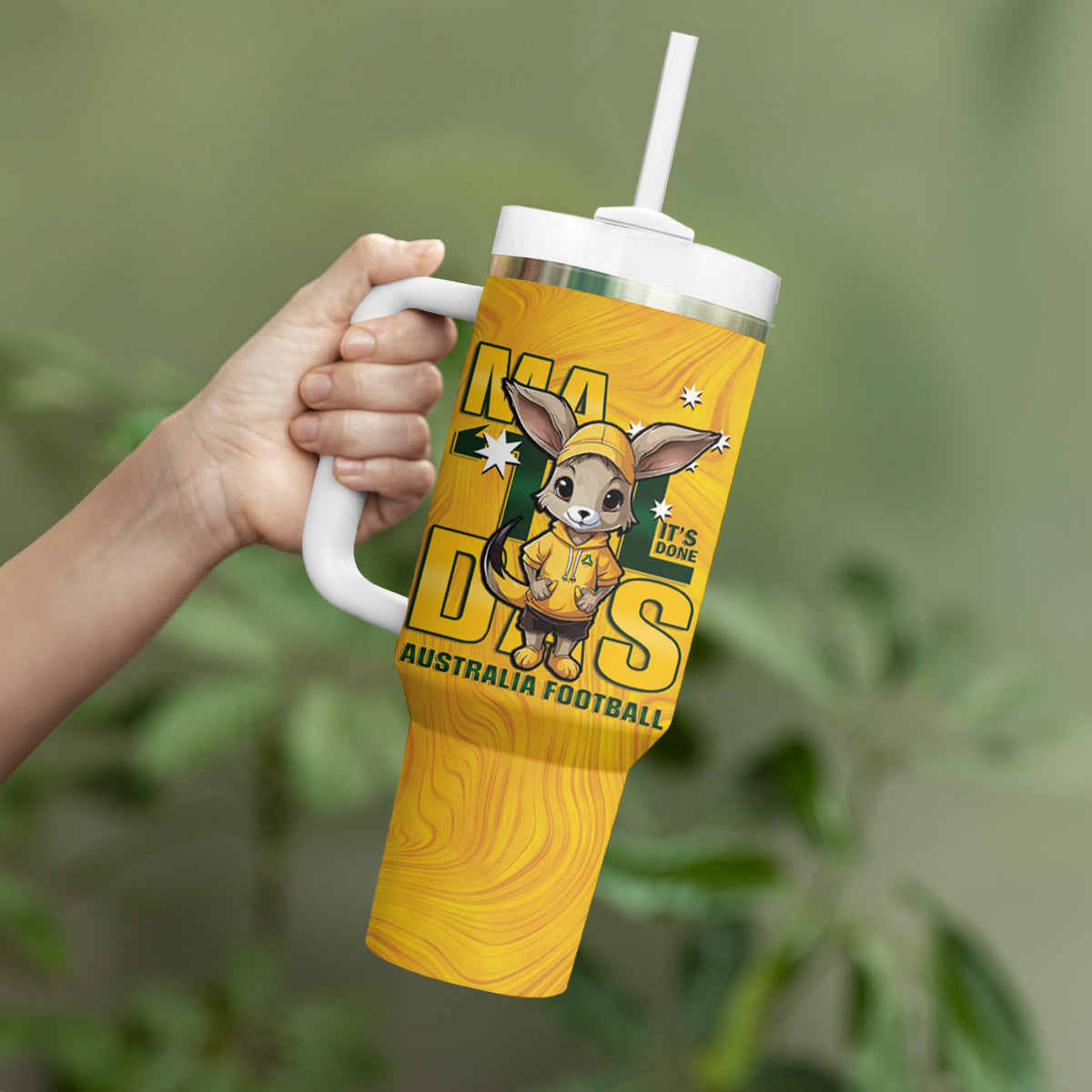 Matildas Tumbler With Handle Australian Cute Mascot Unique Gold Version