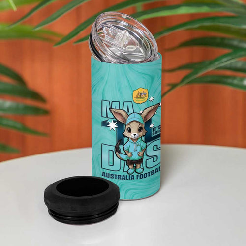 Matildas 4 in 1 Can Cooler Tumbler Australian Cute Mascot Unique Turquosie Version