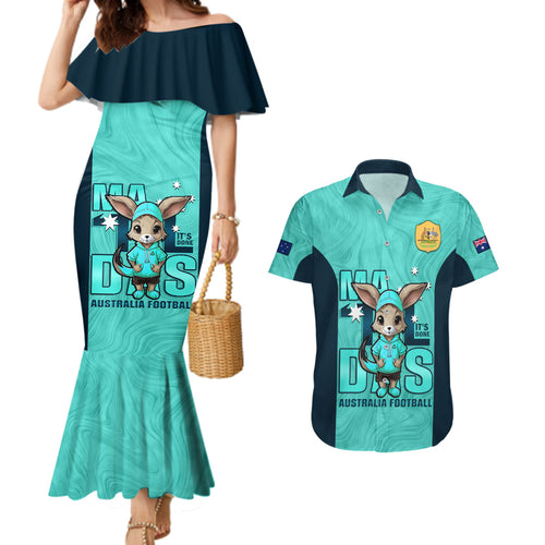custom-matildas-couples-matching-mermaid-dress-and-hawaiian-shirt-australian-cute-mascot-unique-turquosie-version