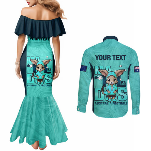 custom-matildas-couples-matching-mermaid-dress-and-long-sleeve-button-shirt-australian-cute-mascot-unique-turquosie-version