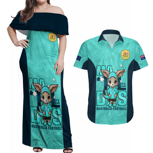 custom-matildas-couples-matching-off-shoulder-maxi-dress-and-hawaiian-shirt-australian-cute-mascot-unique-turquosie-version