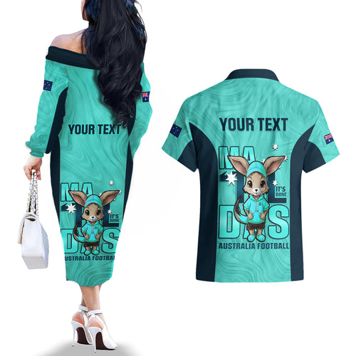 custom-matildas-couples-matching-off-the-shoulder-long-sleeve-dress-and-hawaiian-shirt-australian-cute-mascot-unique-turquosie-version