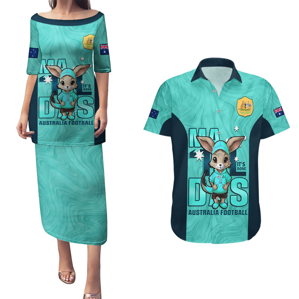 custom-matildas-couples-matching-puletasi-dress-and-hawaiian-shirt-australian-cute-mascot-unique-turquosie-version