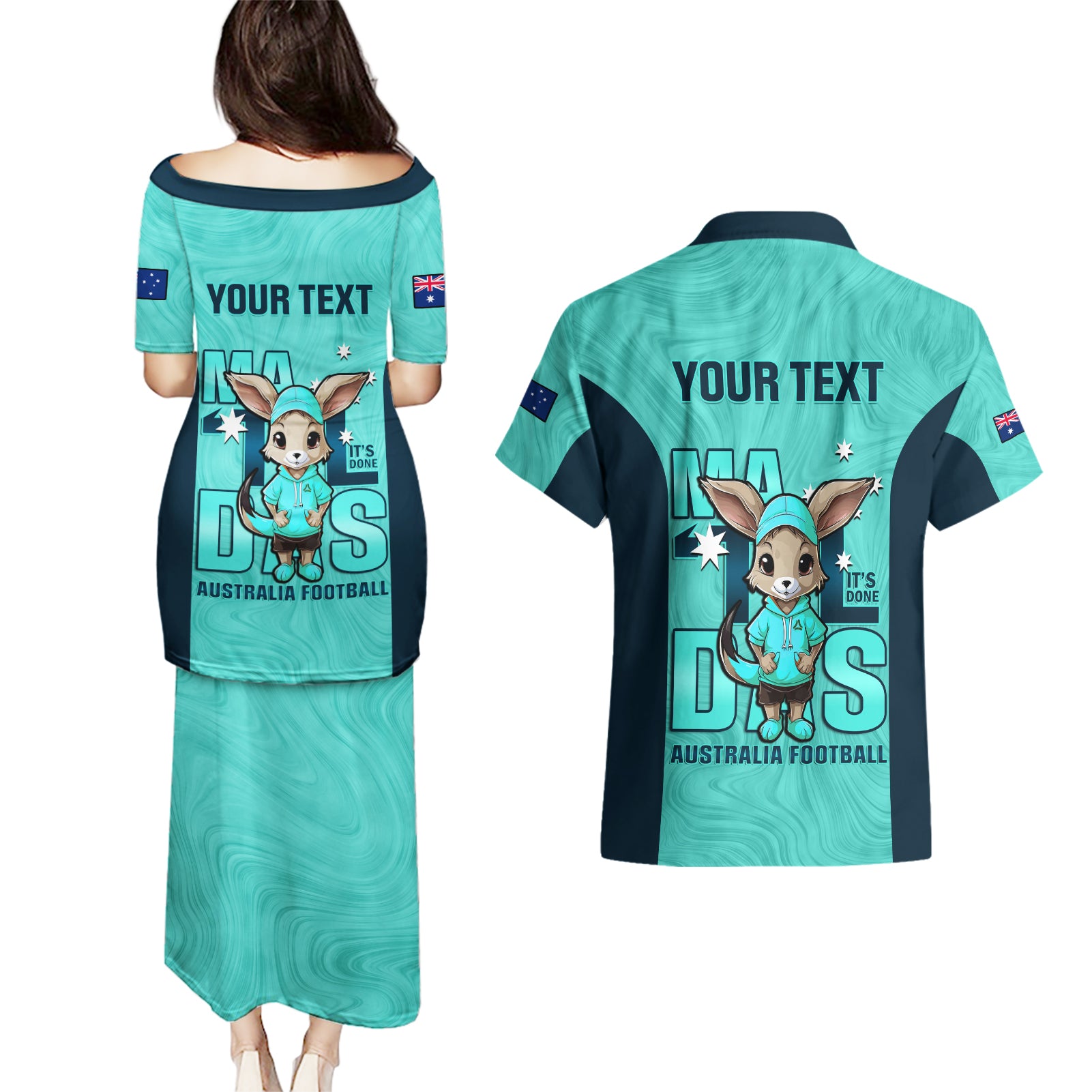 custom-matildas-couples-matching-puletasi-dress-and-hawaiian-shirt-australian-cute-mascot-unique-turquosie-version