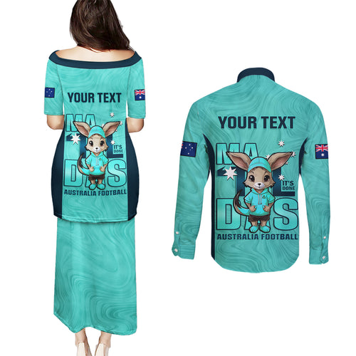custom-matildas-couples-matching-puletasi-dress-and-long-sleeve-button-shirt-australian-cute-mascot-unique-turquosie-version
