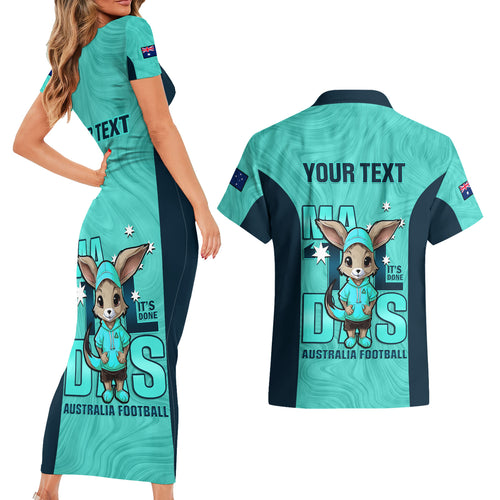 custom-matildas-couples-matching-short-sleeve-bodycon-dress-and-hawaiian-shirt-australian-cute-mascot-unique-turquosie-version