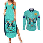 custom-matildas-couples-matching-summer-maxi-dress-and-long-sleeve-button-shirt-australian-cute-mascot-unique-turquosie-version