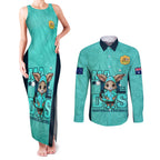 custom-matildas-couples-matching-tank-maxi-dress-and-long-sleeve-button-shirt-australian-cute-mascot-unique-turquosie-version