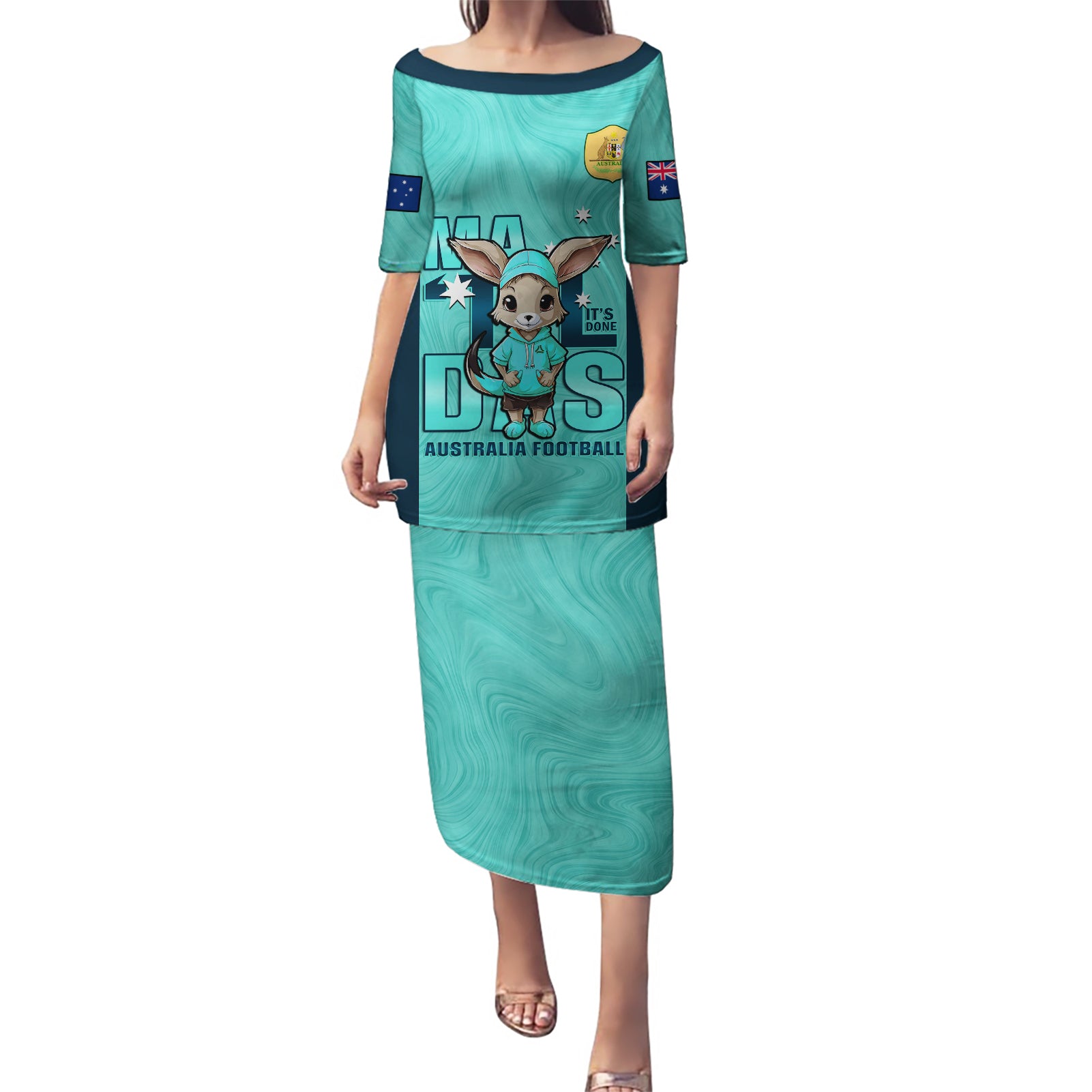 custom-matildas-puletasi-australian-cute-mascot-unique-turquosie-version
