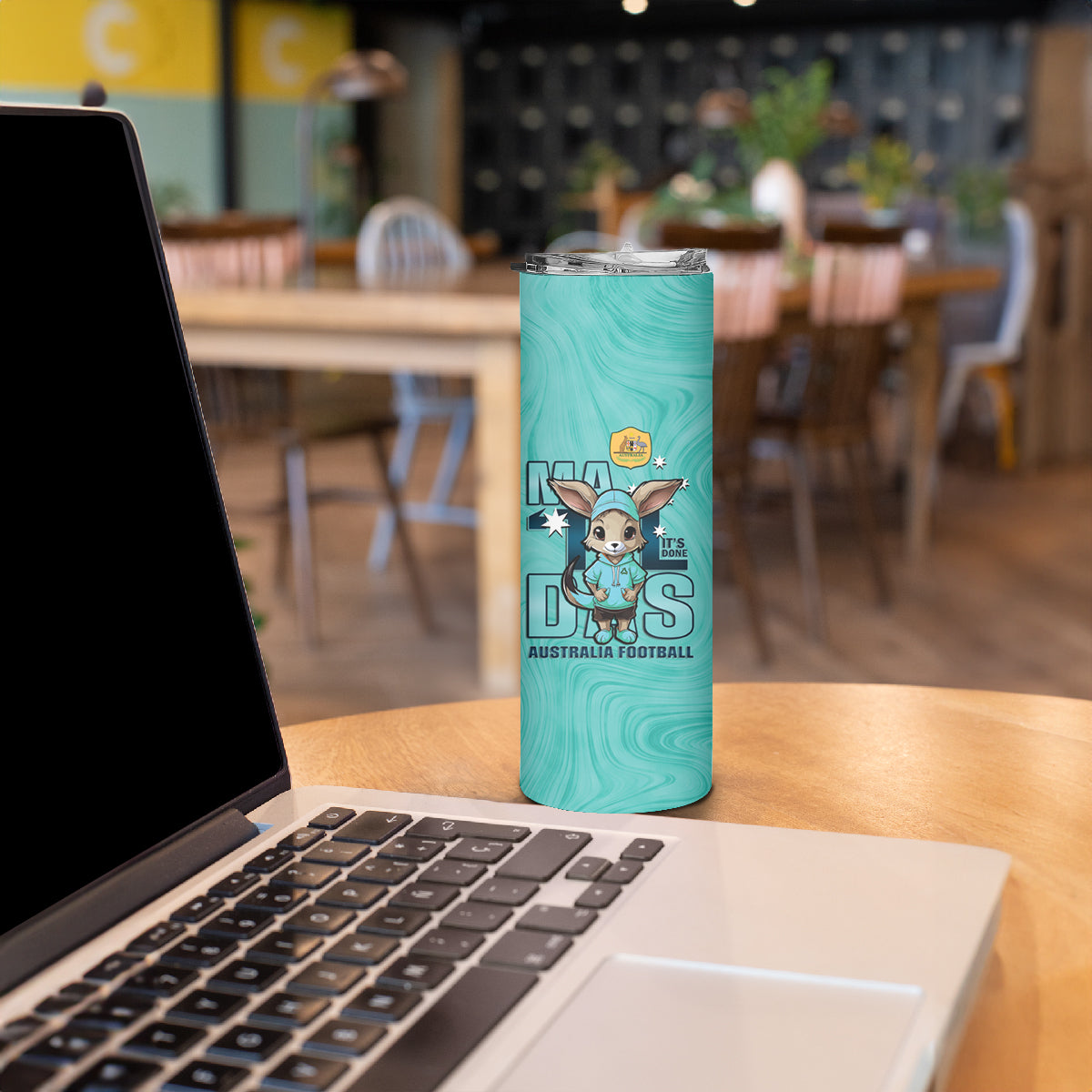 Matildas Skinny Tumbler Australian Cute Mascot Unique Turquosie Version