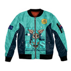 custom-matildas-sleeve-zip-bomber-jacket-australian-cute-mascot-unique-turquosie-version