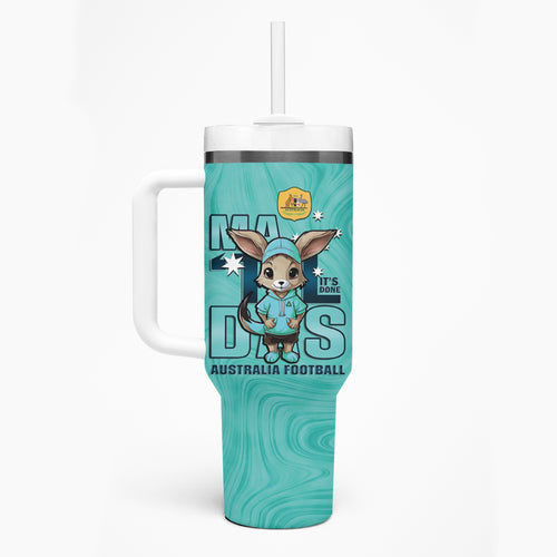 Matildas Tumbler With Handle Australian Cute Mascot Unique Turquosie Version