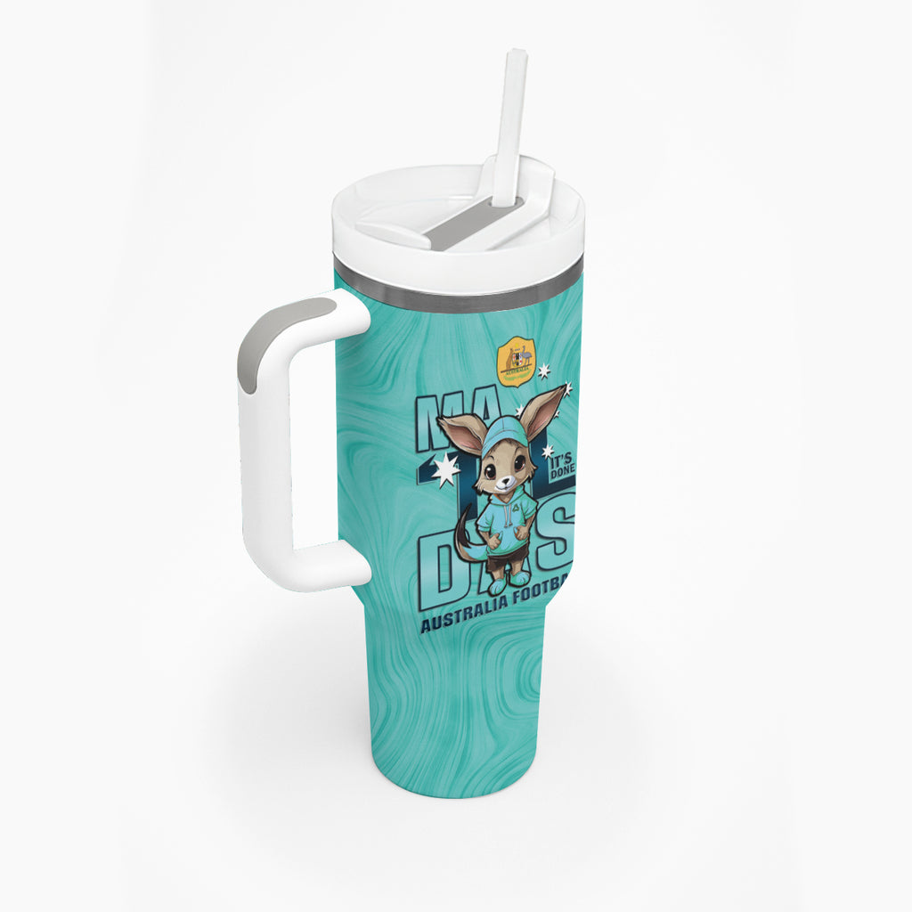 Matildas Tumbler With Handle Australian Cute Mascot Unique Turquosie Version