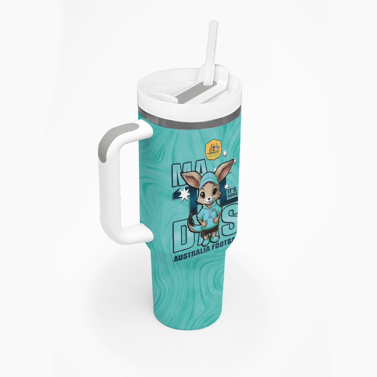 Matildas Tumbler With Handle Australian Cute Mascot Unique Turquosie Version