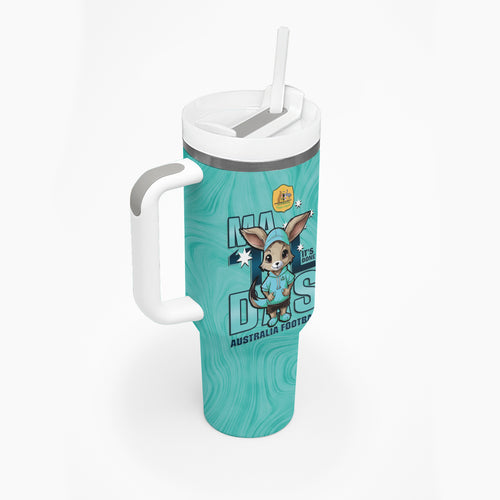 Matildas Tumbler With Handle Australian Cute Mascot Unique Turquosie Version