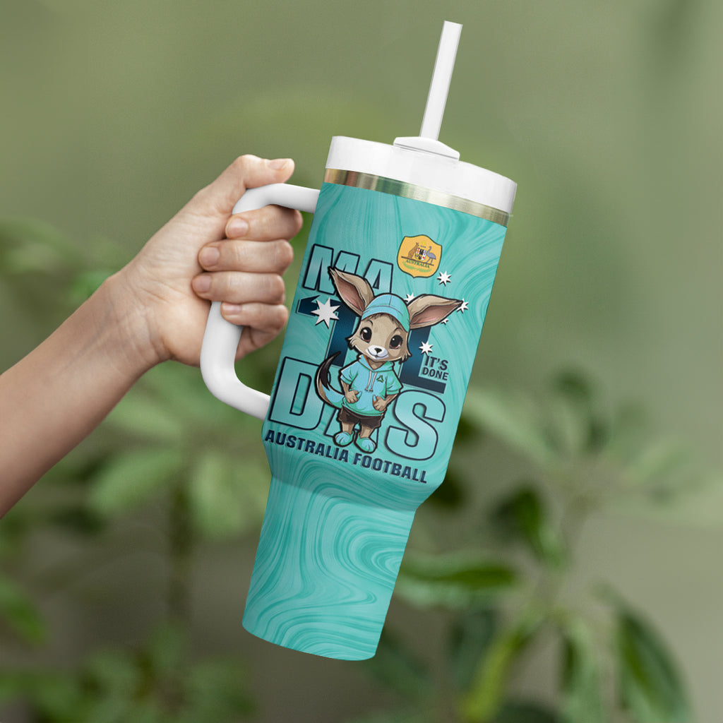 Matildas Tumbler With Handle Australian Cute Mascot Unique Turquosie Version