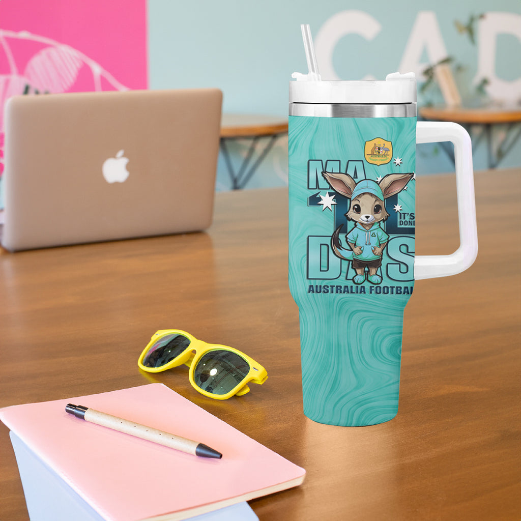 Matildas Tumbler With Handle Australian Cute Mascot Unique Turquosie Version