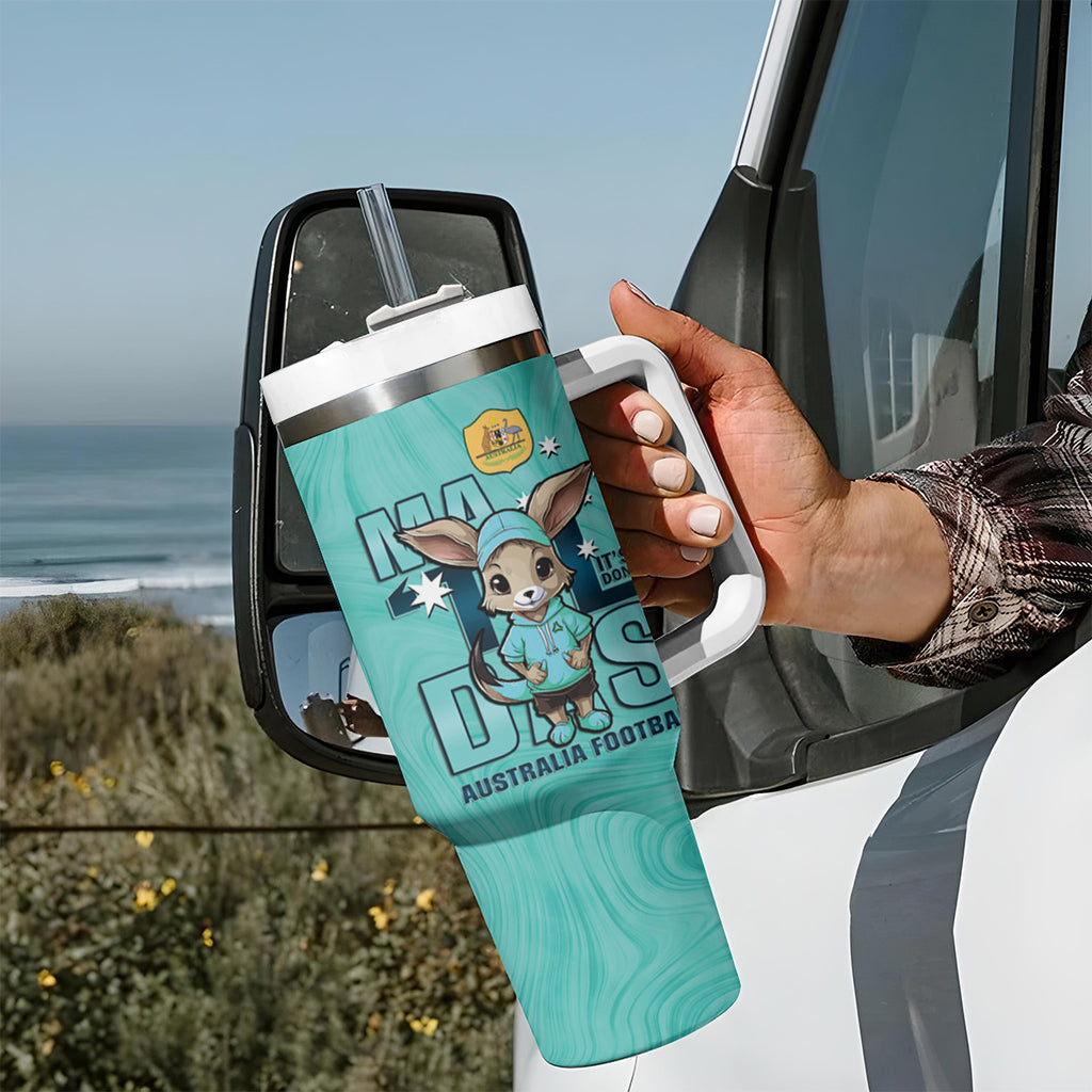 Matildas Tumbler With Handle Australian Cute Mascot Unique Turquosie Version