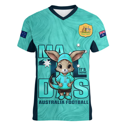 custom-matildas-women-v-neck-t-shirt-australian-cute-mascot-unique-turquosie-version