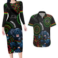 custom-nrl-panthers-couples-matching-long-sleeve-bodycon-dress-and-hawaiian-shirt-indigenous-penrith-dynamic-black-version