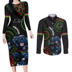 custom-nrl-panthers-couples-matching-long-sleeve-bodycon-dress-and-long-sleeve-button-shirt-indigenous-penrith-dynamic-black-version