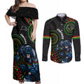 custom-nrl-panthers-couples-matching-off-shoulder-maxi-dress-and-long-sleeve-button-shirt-indigenous-penrith-dynamic-black-version