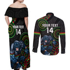 custom-nrl-panthers-couples-matching-off-shoulder-maxi-dress-and-long-sleeve-button-shirt-indigenous-penrith-dynamic-black-version