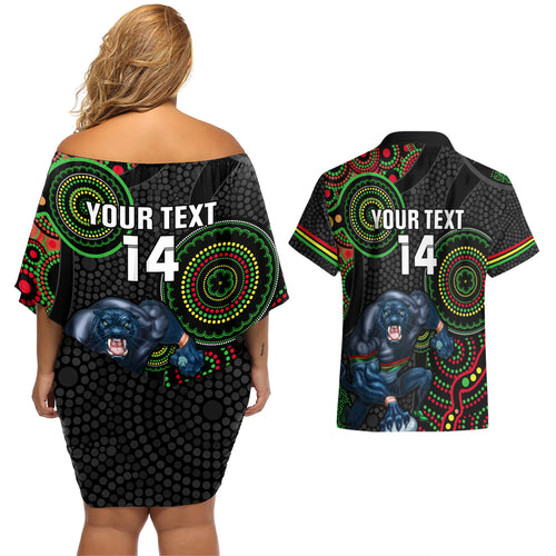 custom-nrl-panthers-couples-matching-off-shoulder-short-dress-and-hawaiian-shirt-indigenous-penrith-dynamic-black-version