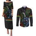 custom-nrl-panthers-couples-matching-puletasi-dress-and-long-sleeve-button-shirt-indigenous-penrith-dynamic-black-version