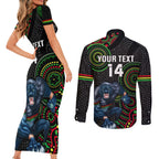 custom-nrl-panthers-couples-matching-short-sleeve-bodycon-dress-and-long-sleeve-button-shirt-indigenous-penrith-dynamic-black-version