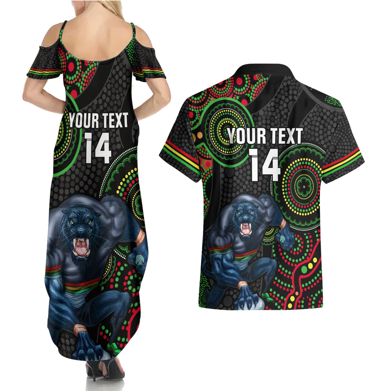custom-nrl-panthers-couples-matching-summer-maxi-dress-and-hawaiian-shirt-indigenous-penrith-dynamic-black-version