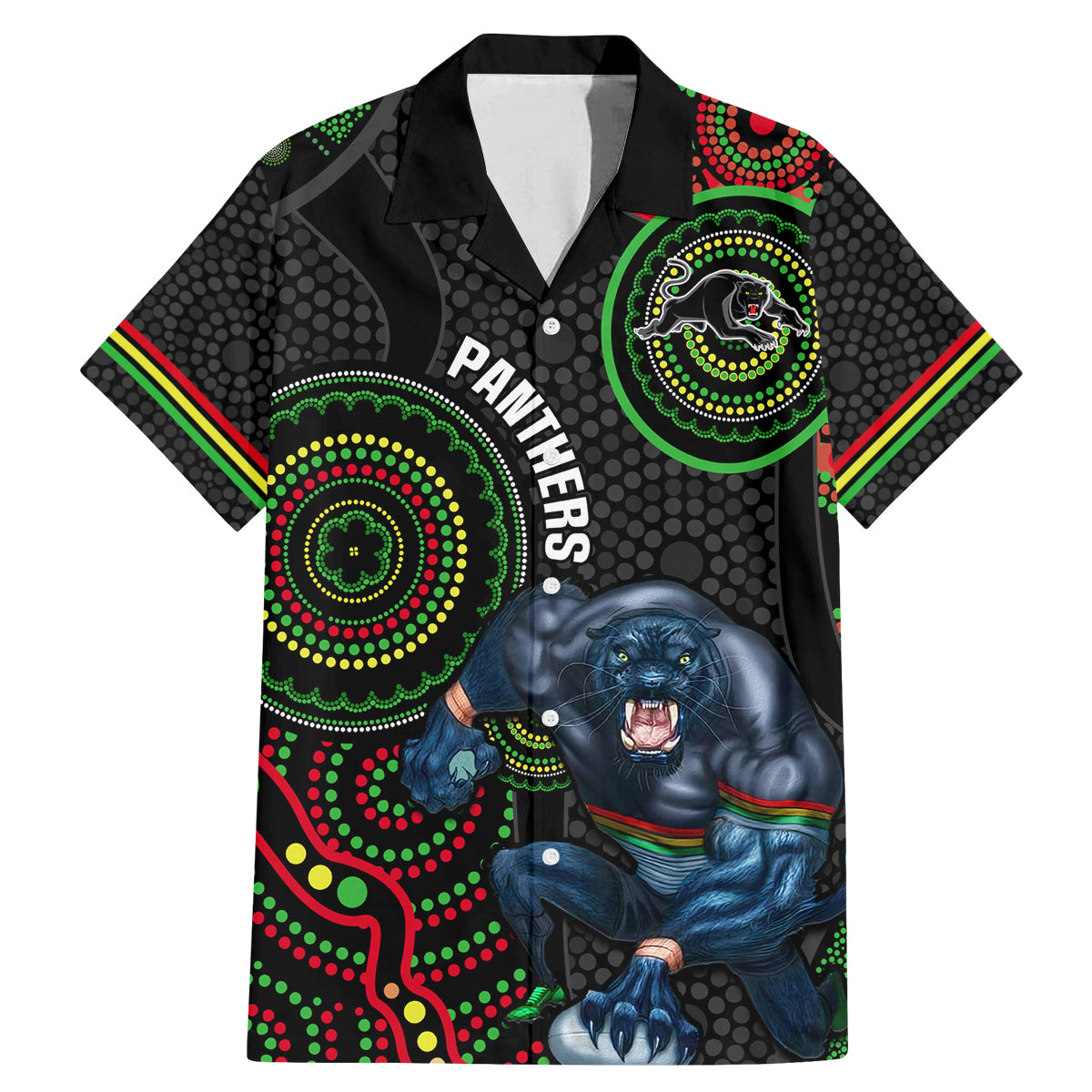 custom-nrl-panthers-family-matching-mermaid-dress-and-hawaiian-shirt-indigenous-penrith-dynamic-black-version