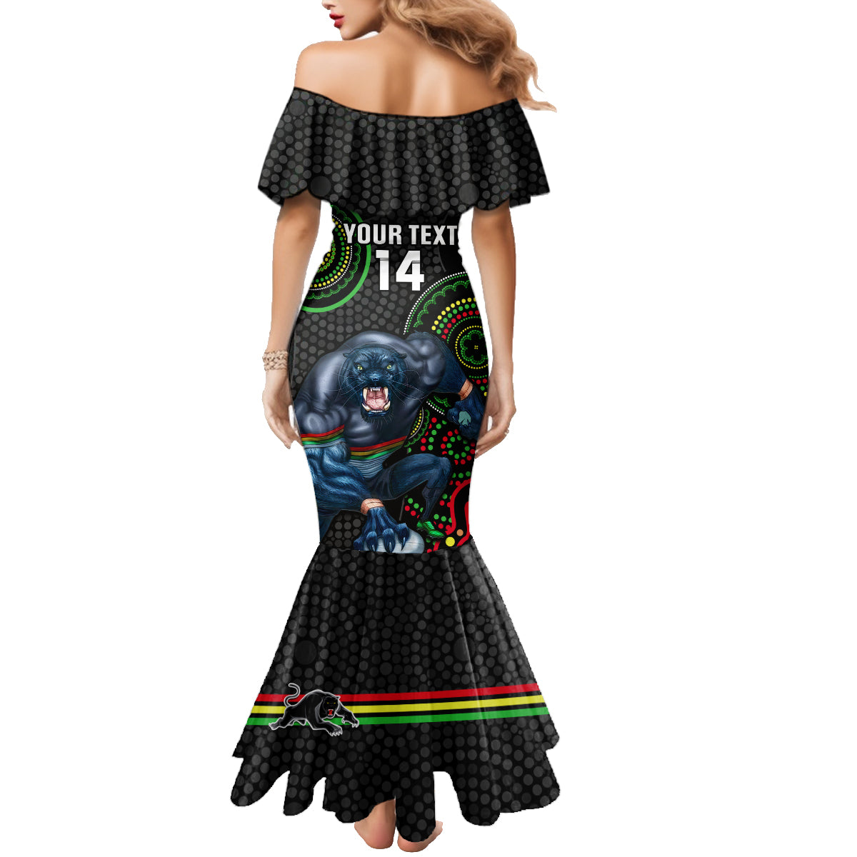 custom-nrl-panthers-family-matching-mermaid-dress-and-hawaiian-shirt-indigenous-penrith-dynamic-black-version